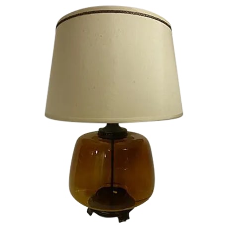 Transparent Amber Glass Table Lamp (1 of 7)