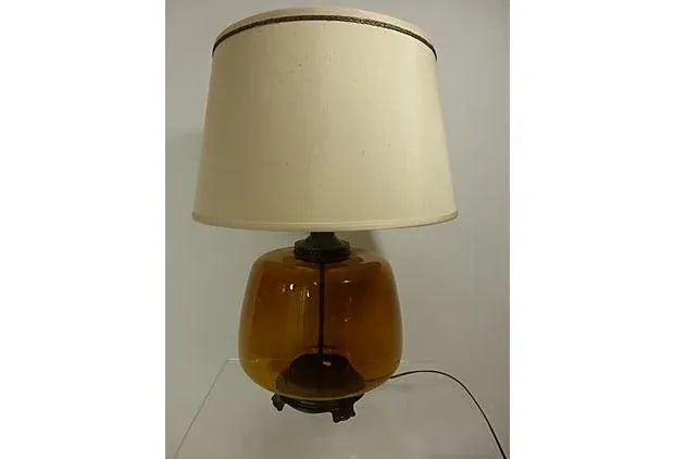 Transparent Amber Glass Table Lamp - 2