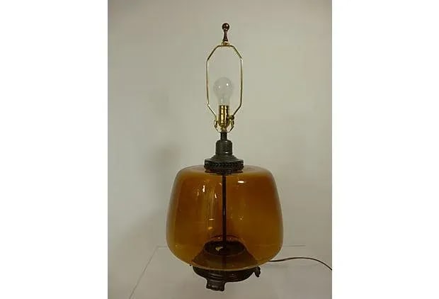 Transparent Amber Glass Table Lamp - 3