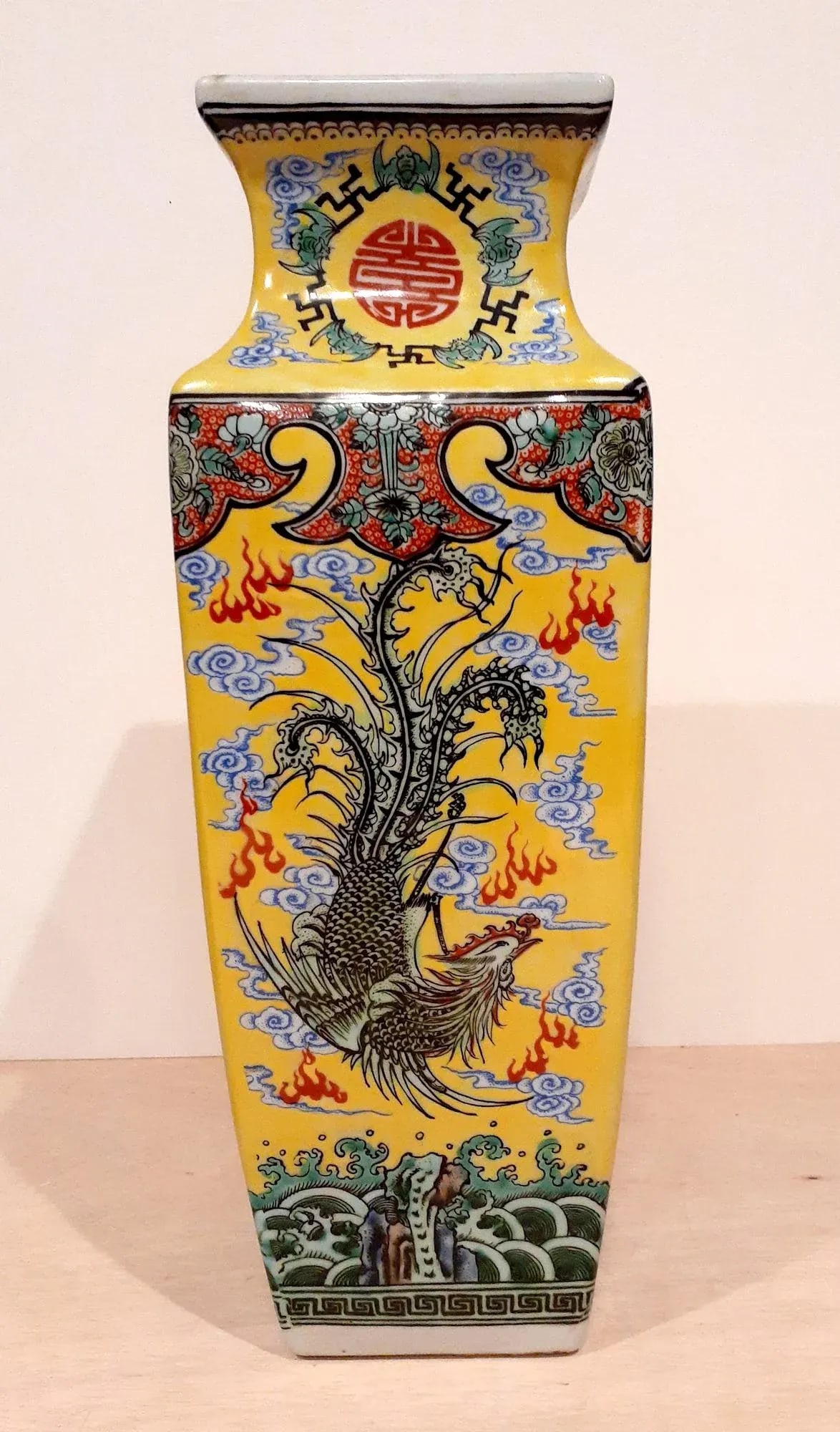 Early 20th Century Large Chinese Porcelain Dragon Phoenix Vase - 7