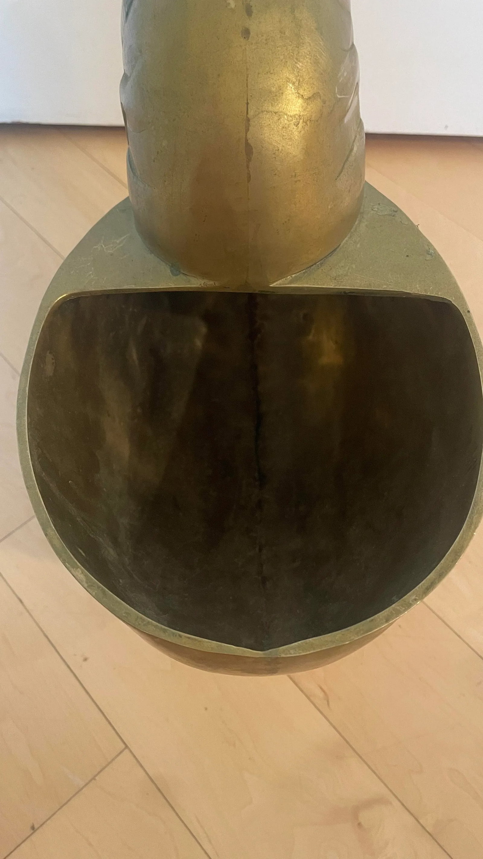 Vintage Brass Large Brass Nautilus Shell Planter Wine Holder Decor Frederick Cooper Attributed - 2