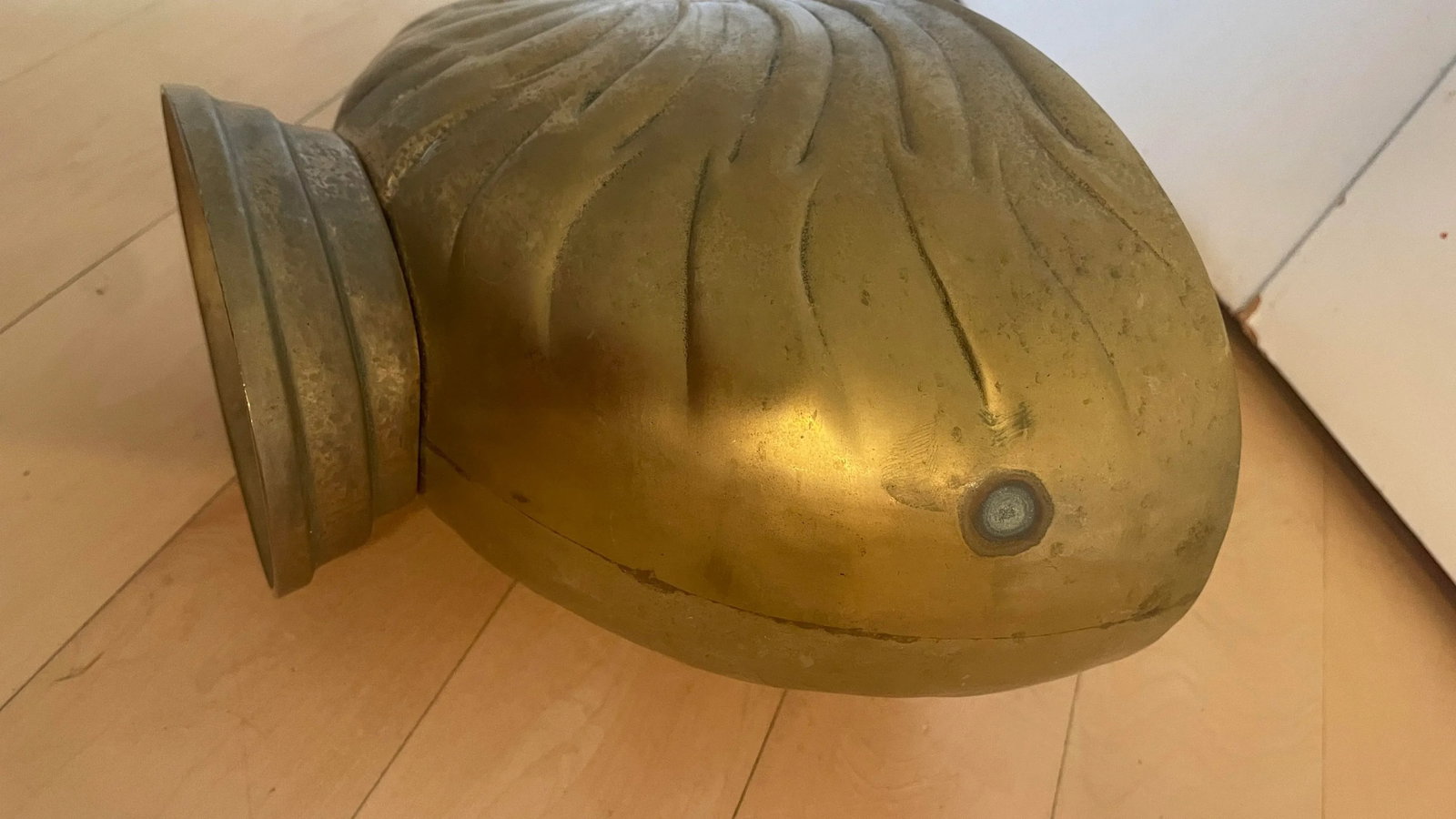 Vintage Brass Large Brass Nautilus Shell Planter Wine Holder Decor Frederick Cooper Attributed - 9