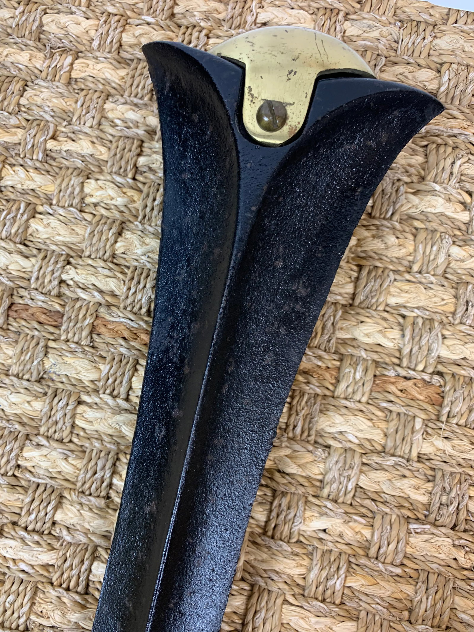 MId-Century Donald Deskey Iron and Brass Andirons - A Pair - 12