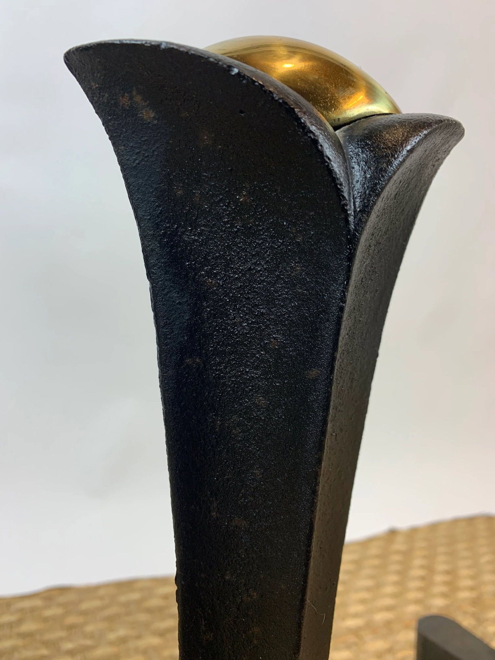 MId-Century Donald Deskey Iron and Brass Andirons - A Pair - 5