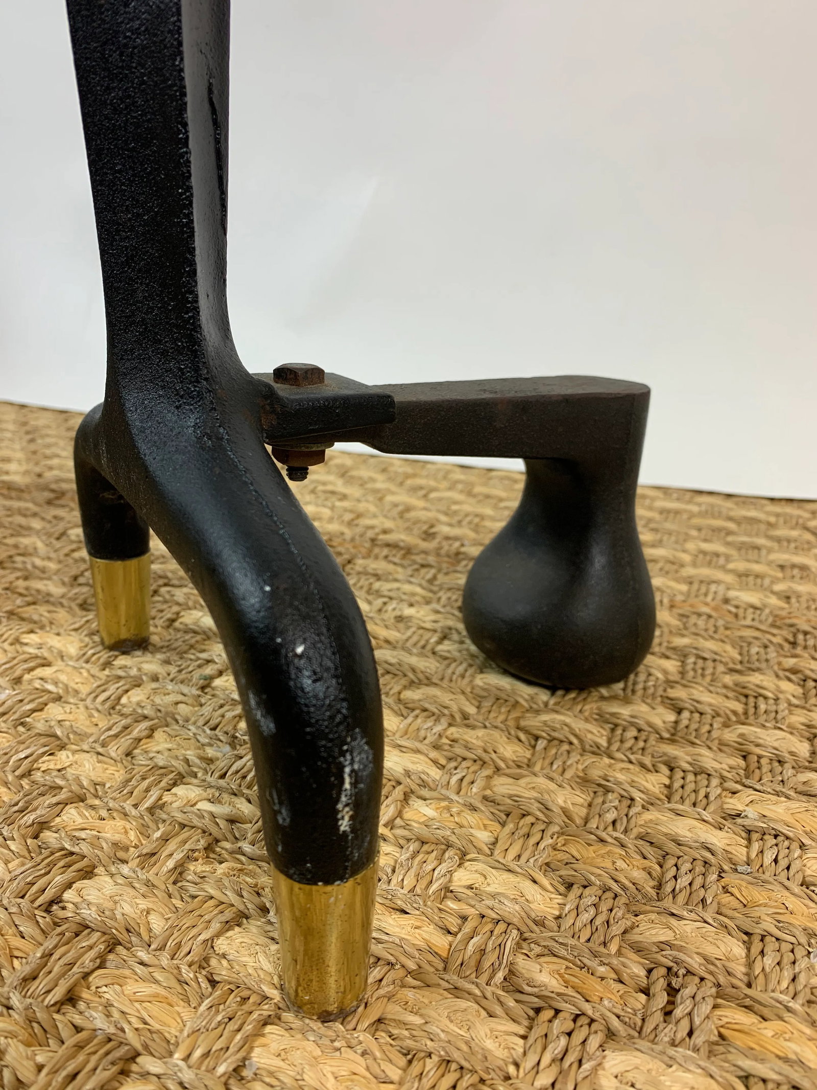 MId-Century Donald Deskey Iron and Brass Andirons - A Pair - 9