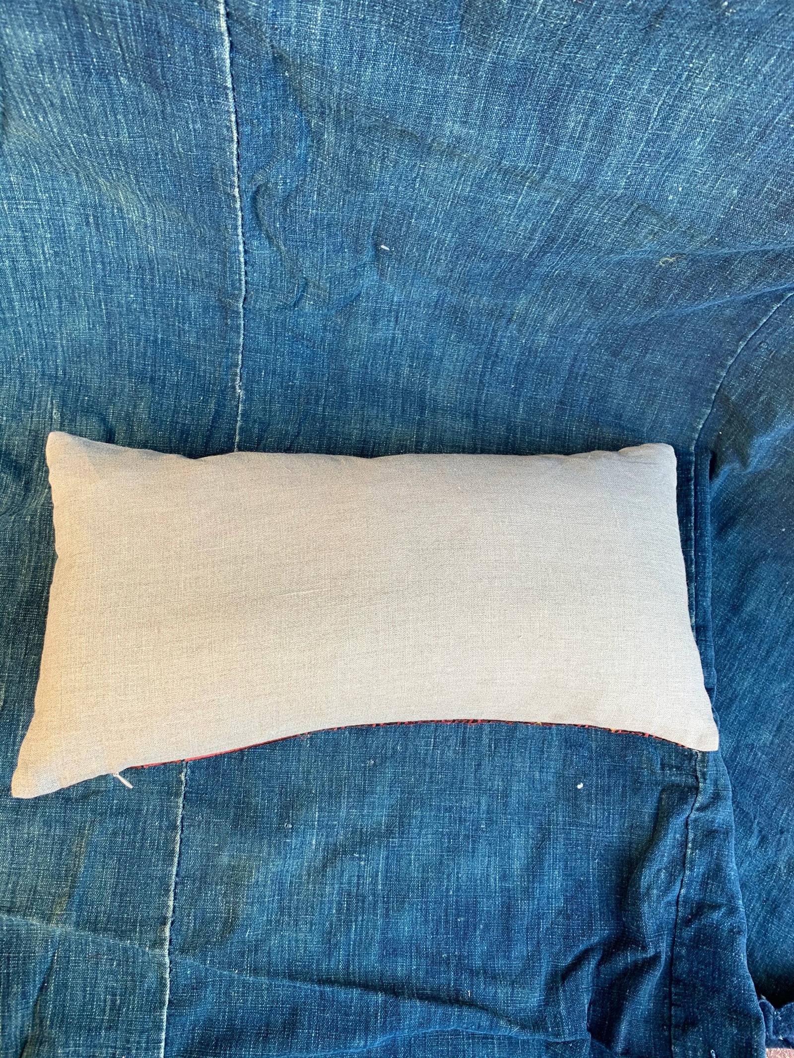 Hollywood Regency Royal Blue & Gold Asian Silk Crane Chinoiserie Boudoir Pillow - 8