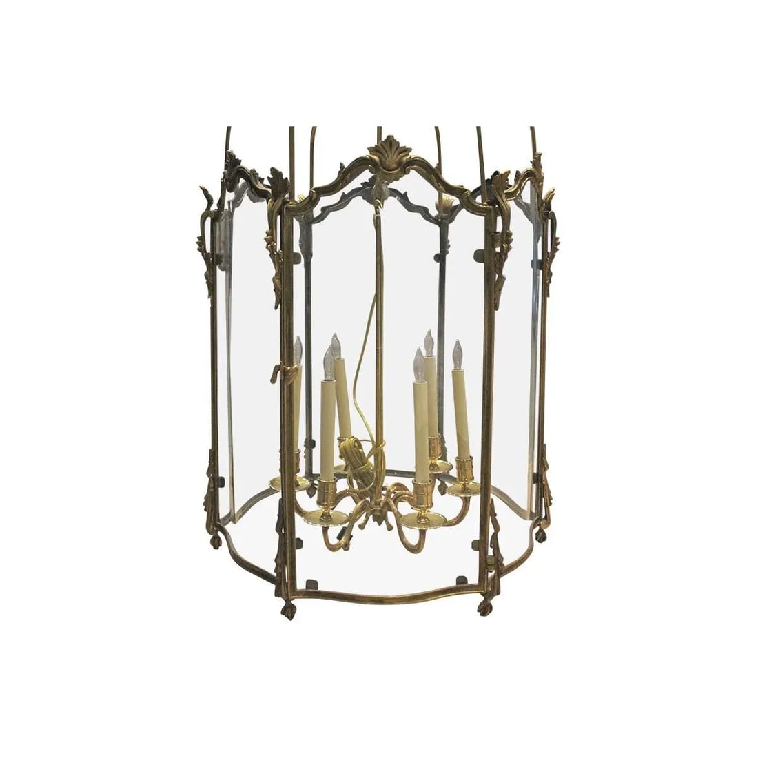 Large Louis XV Style Bronze Dore Lantern - 2