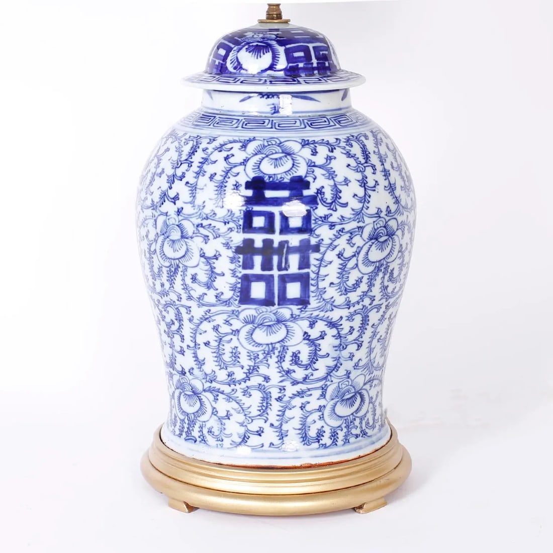 Pair of Blue and White Porcelain Happiness Jar Table Lamps - 3