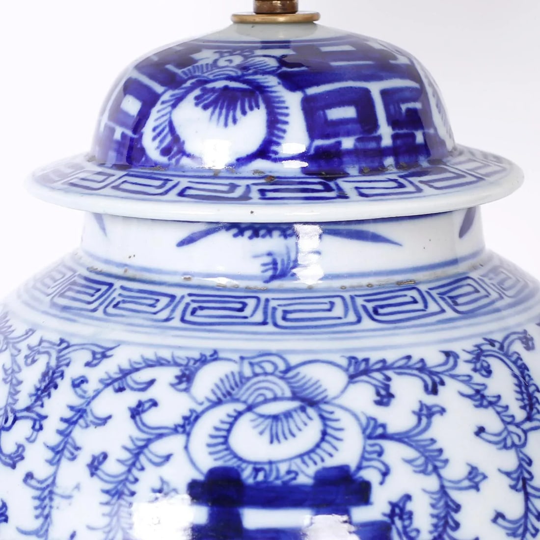 Pair of Blue and White Porcelain Happiness Jar Table Lamps - 4
