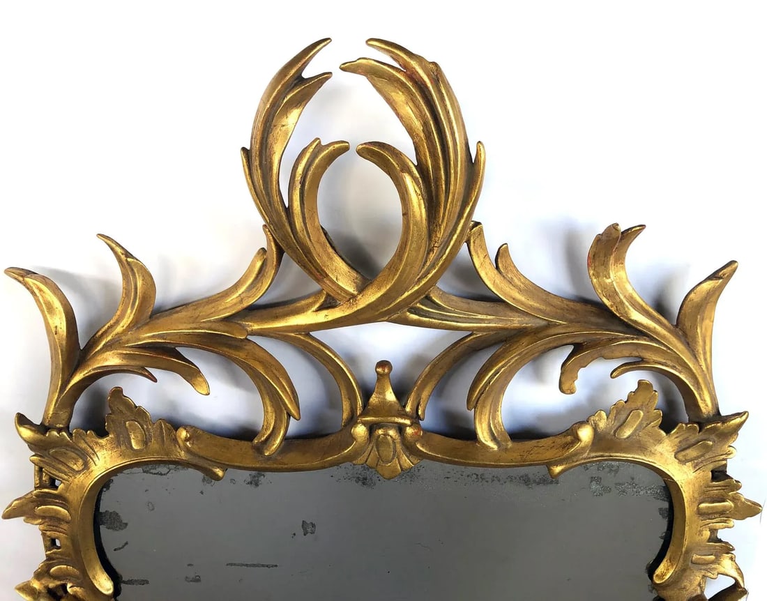 Late 19th Century Hand-Carved Continental Rococo Revival Foliate Giltwood Mirror - 3