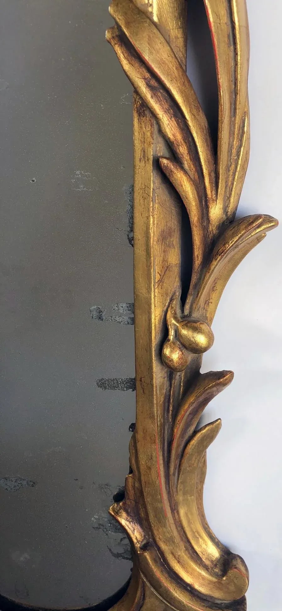 Late 19th Century Hand-Carved Continental Rococo Revival Foliate Giltwood Mirror - 6