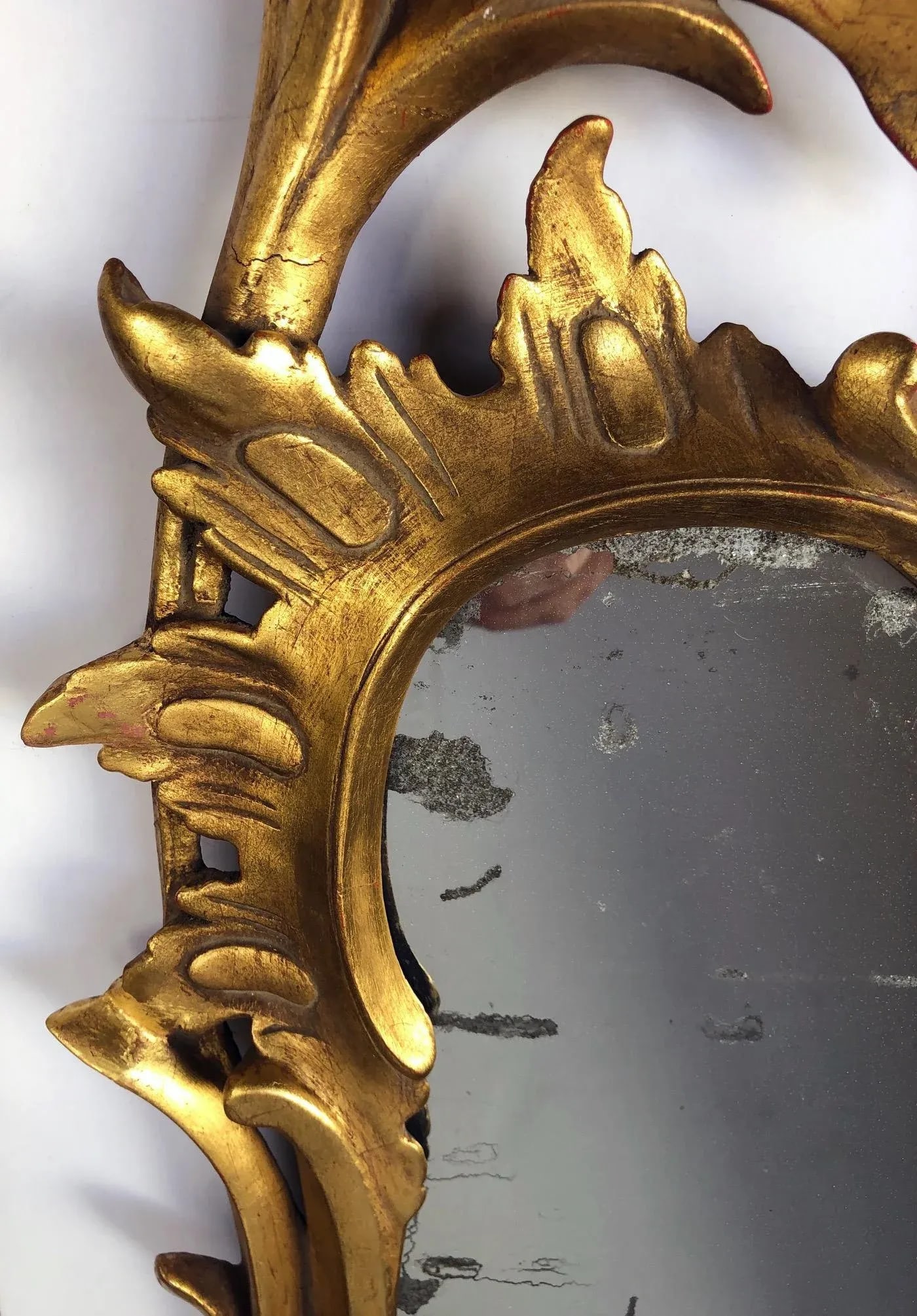 Late 19th Century Hand-Carved Continental Rococo Revival Foliate Giltwood Mirror - 7