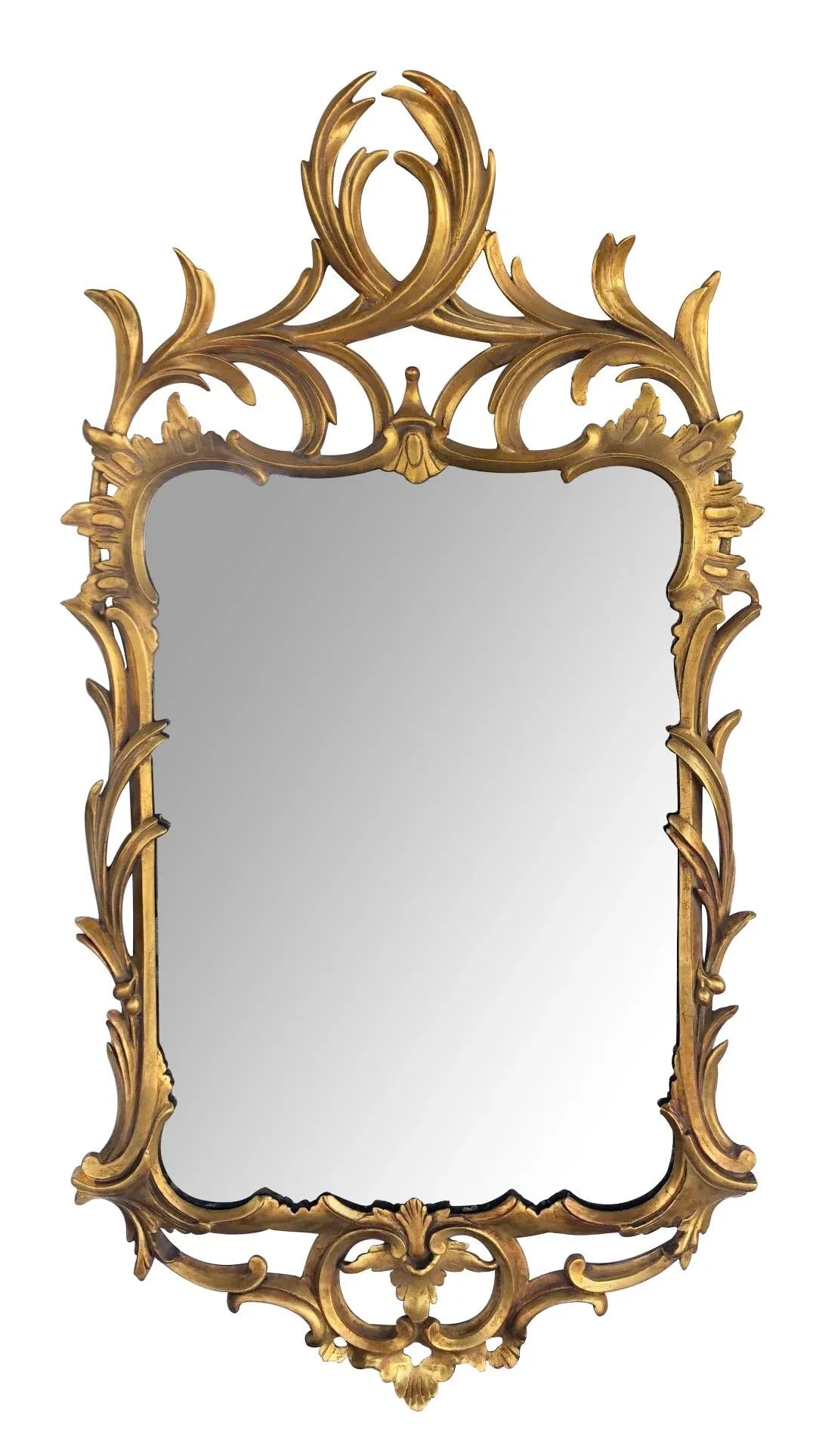 Late 19th Century Hand-Carved Continental Rococo Revival Foliate Giltwood Mirror - 9
