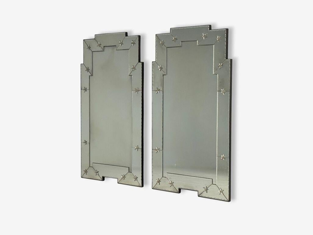 Art Deco Style, Antique and Beveled Glass, Venetian Wall Mirrors, 21st C. - 2