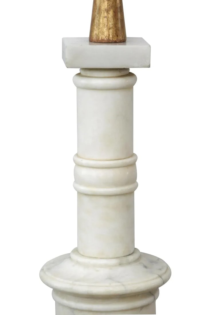 1950's Italian Carrara Marble Columnar Lamp - 3