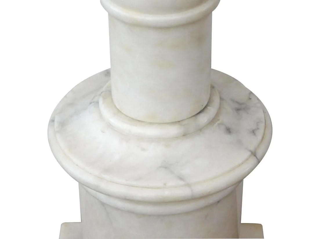 1950's Italian Carrara Marble Columnar Lamp - 4