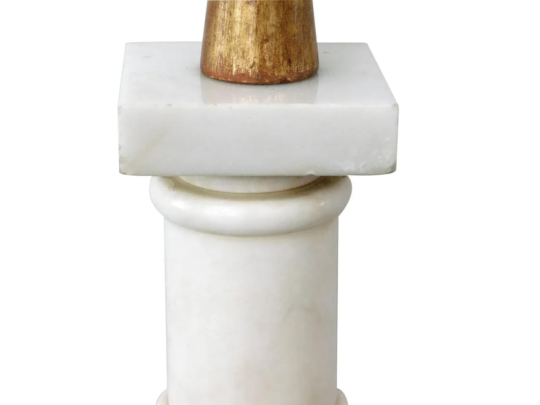 1950's Italian Carrara Marble Columnar Lamp - 5