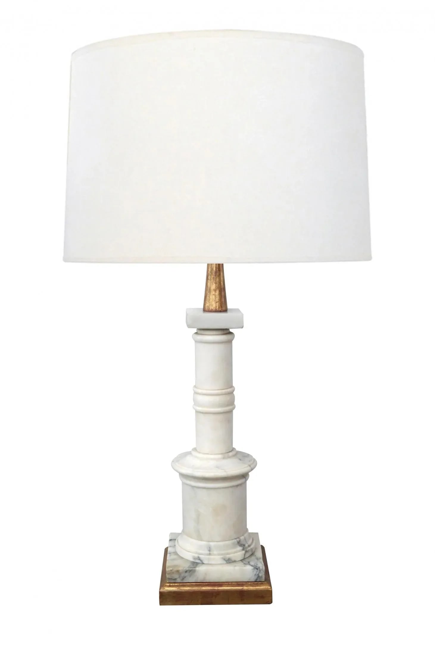 1950's Italian Carrara Marble Columnar Lamp - 6