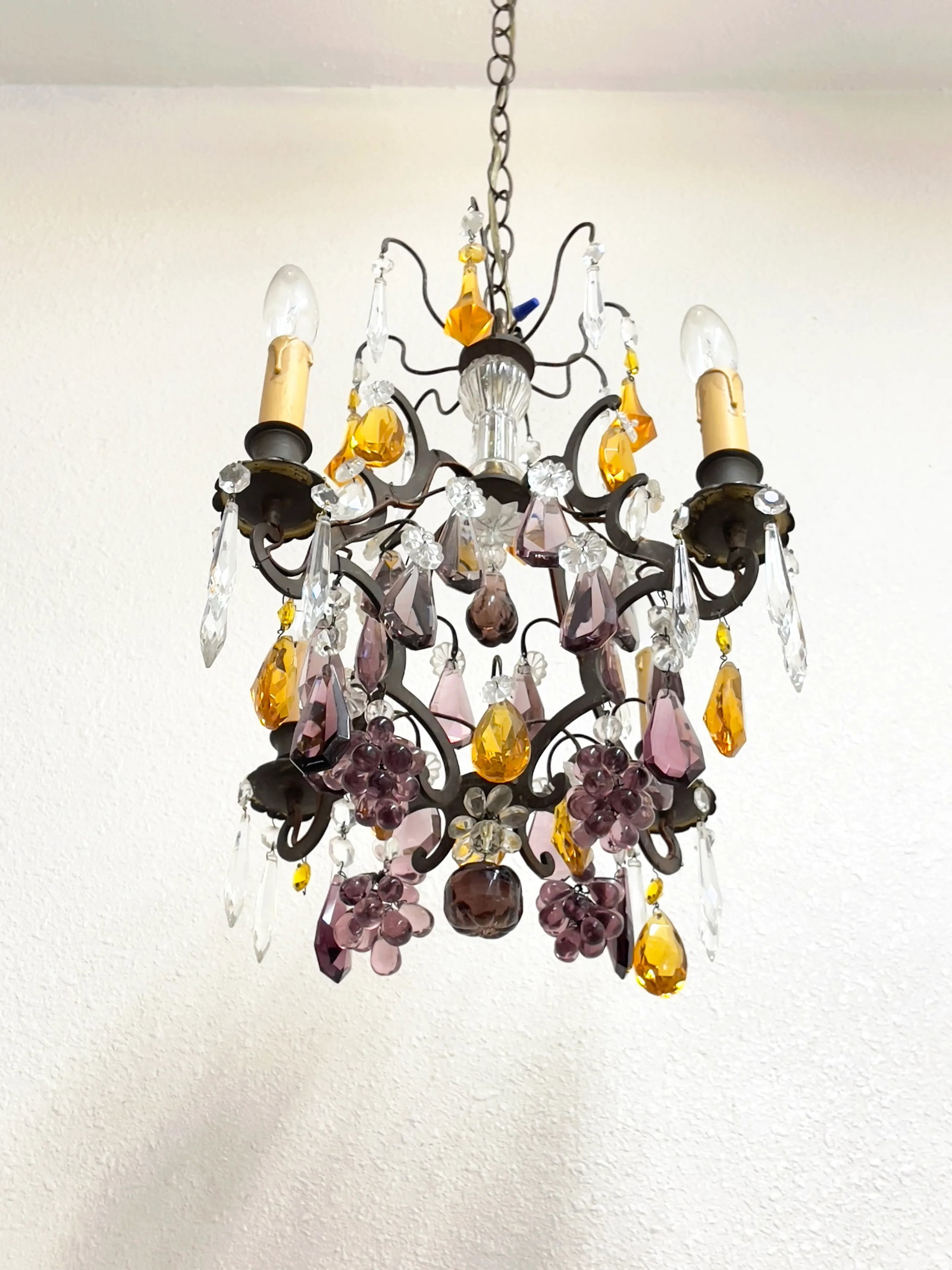 Vintage Chandelier With Murano Glass Fruit - 10