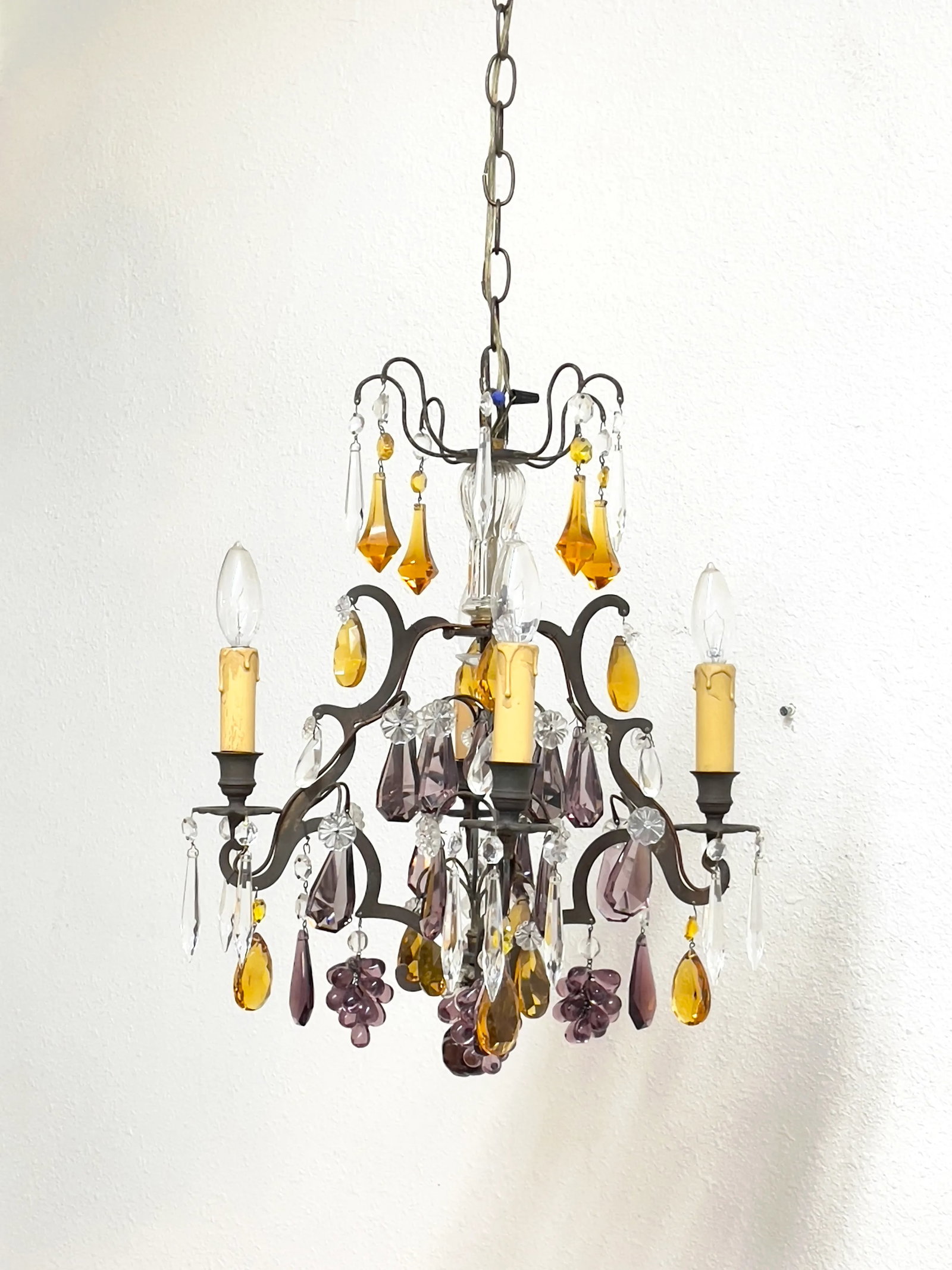 Vintage Chandelier With Murano Glass Fruit - 2