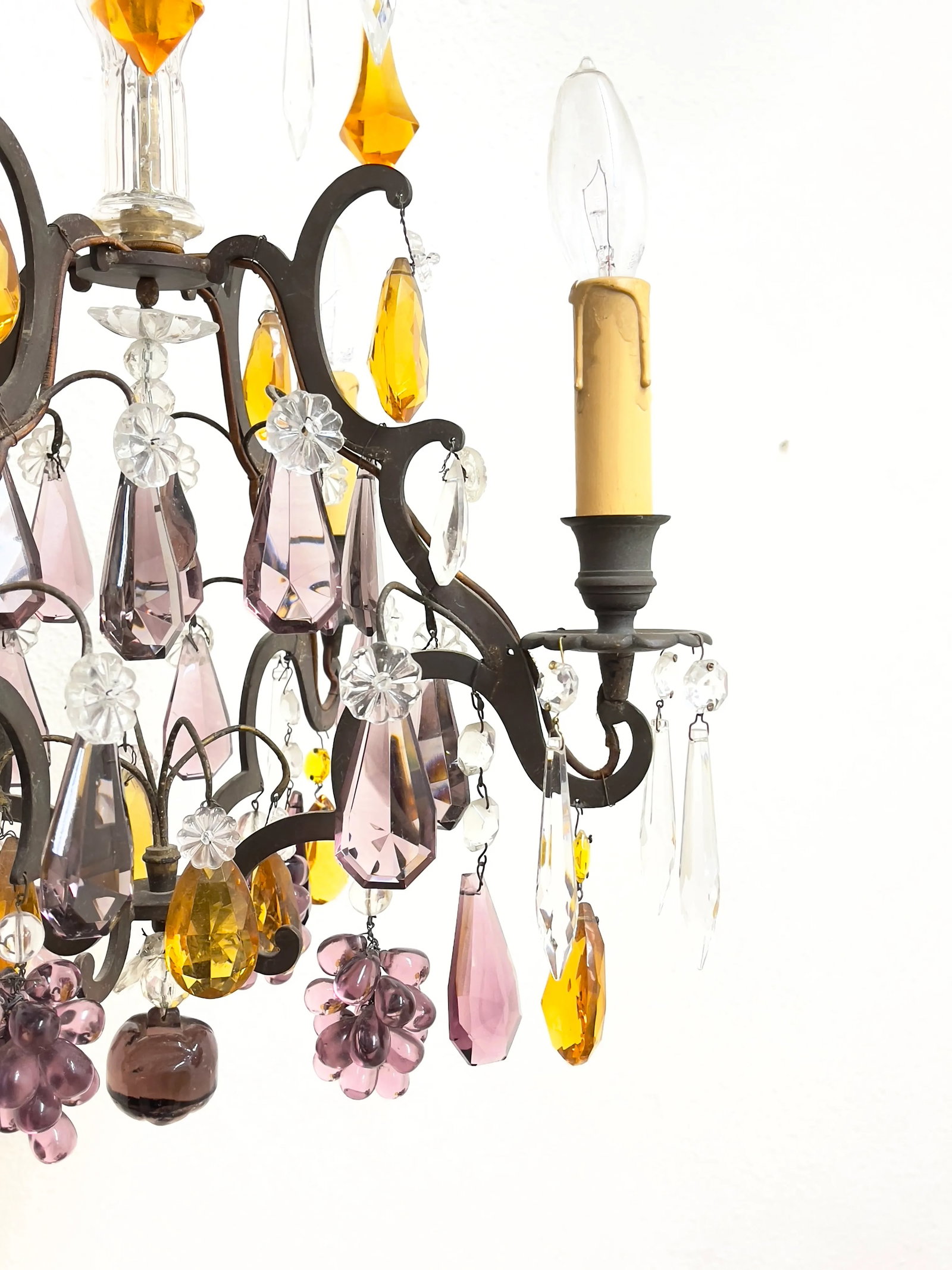 Vintage Chandelier With Murano Glass Fruit - 6