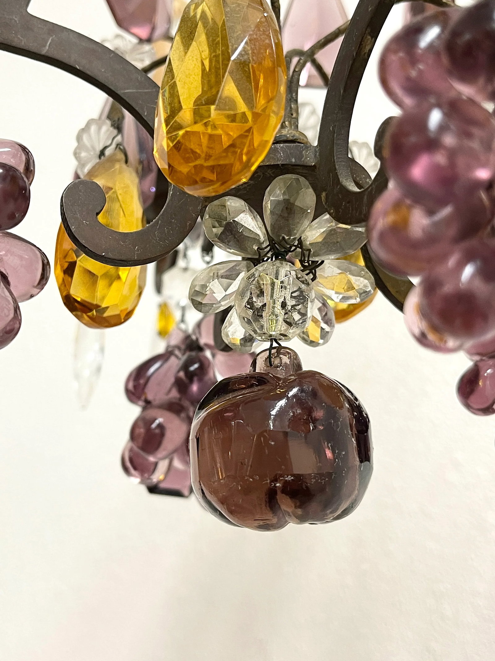 Vintage Chandelier With Murano Glass Fruit - 7
