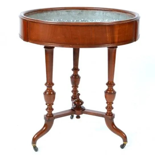 Antique English Round Walnut Garden Planter - 11