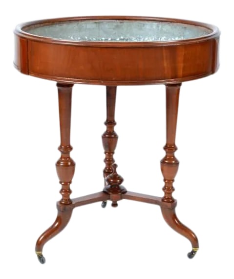 Antique English Round Walnut Garden Planter (1 of 11)