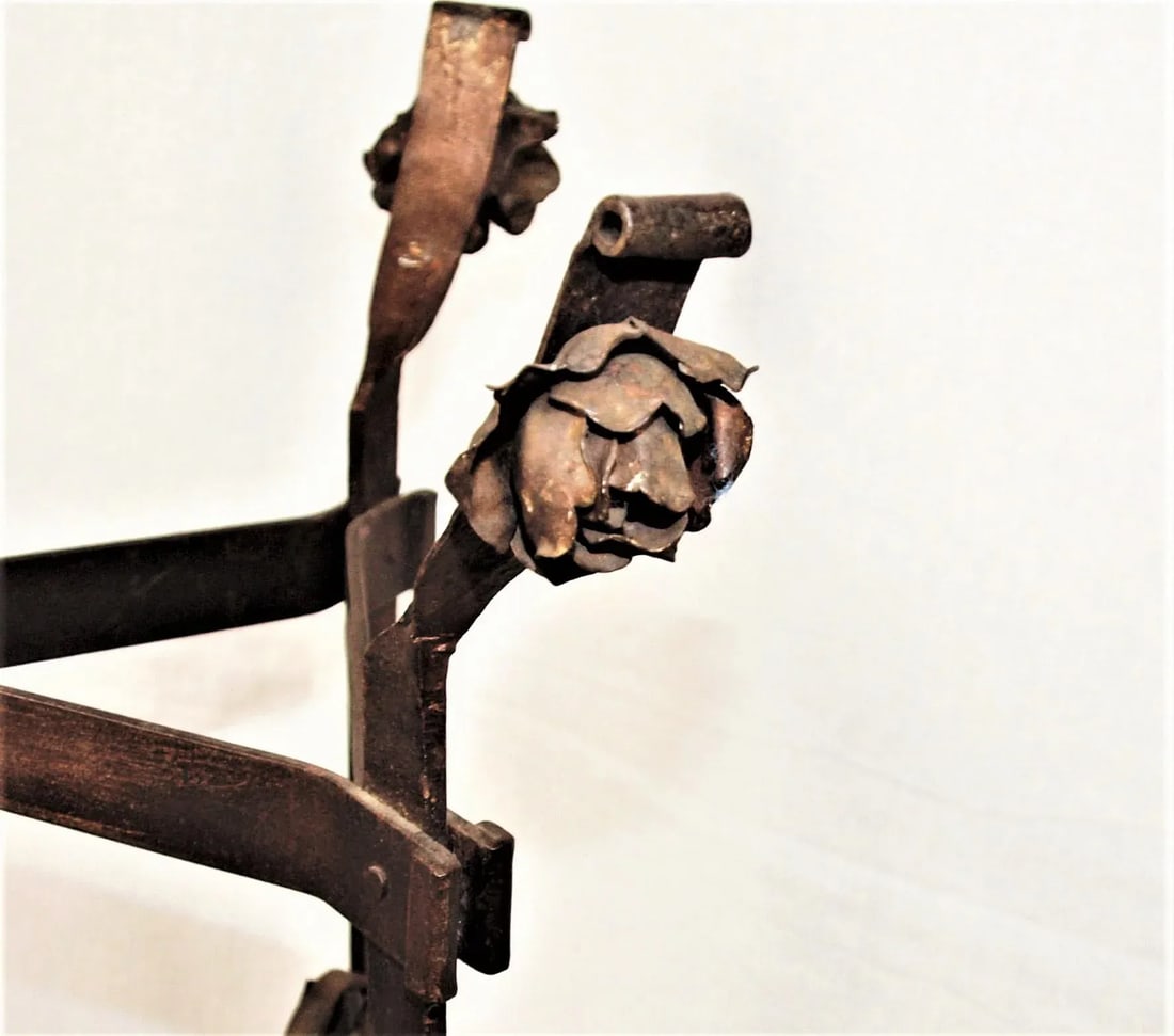 Antique Art Nouveau Iron Brass and Copper Planters - A Pair - 10