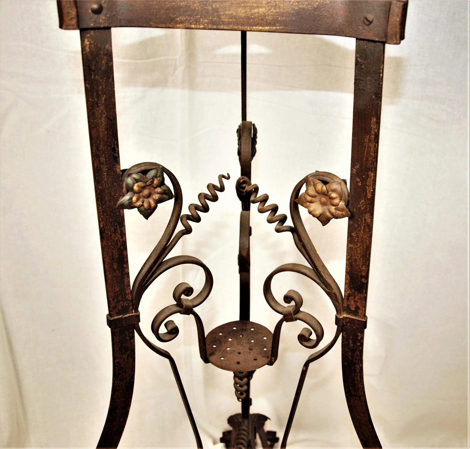 Antique Art Nouveau Iron Brass and Copper Planters - A Pair - 12