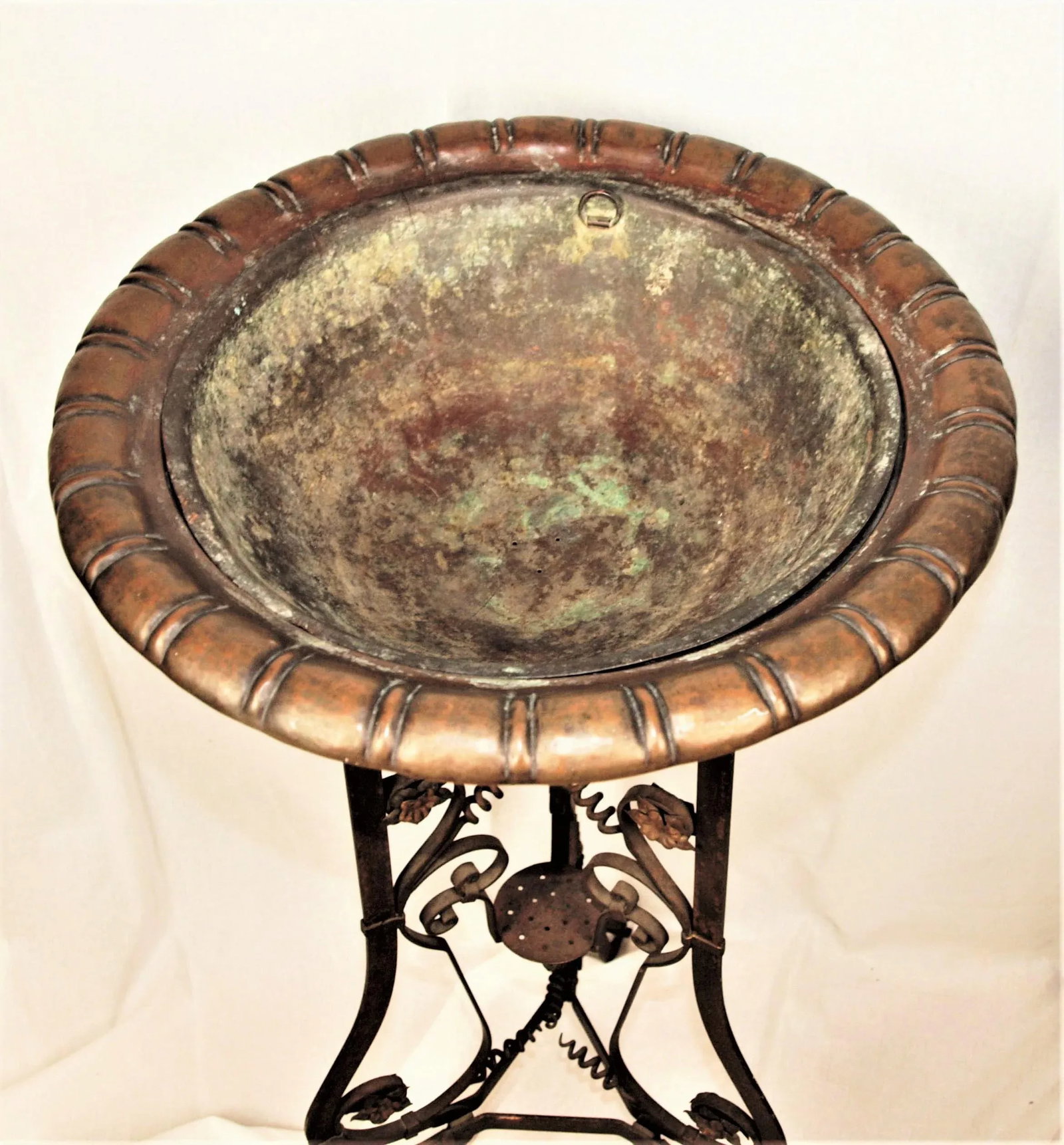 Antique Art Nouveau Iron Brass and Copper Planters - A Pair - 3