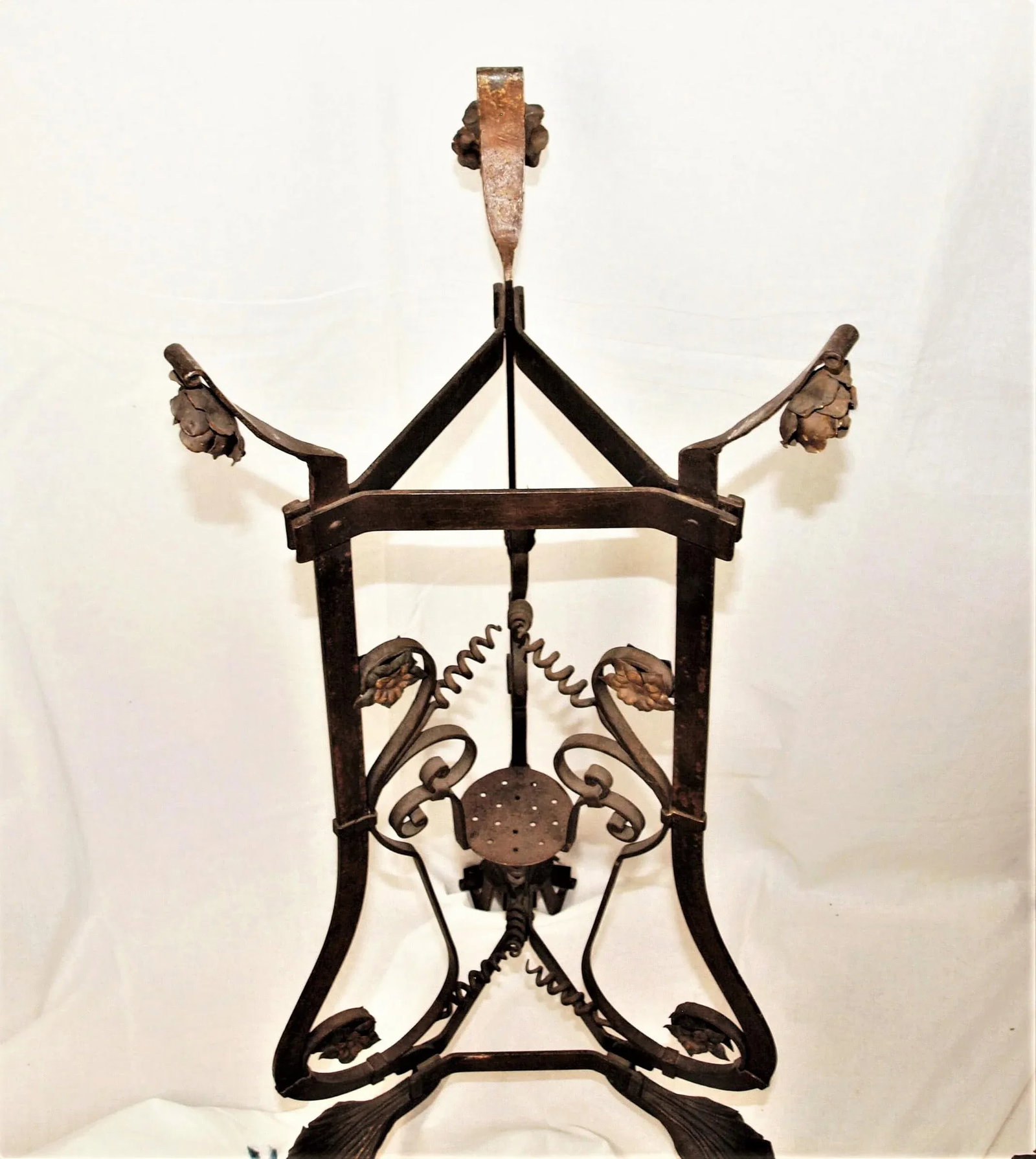 Antique Art Nouveau Iron Brass and Copper Planters - A Pair - 6