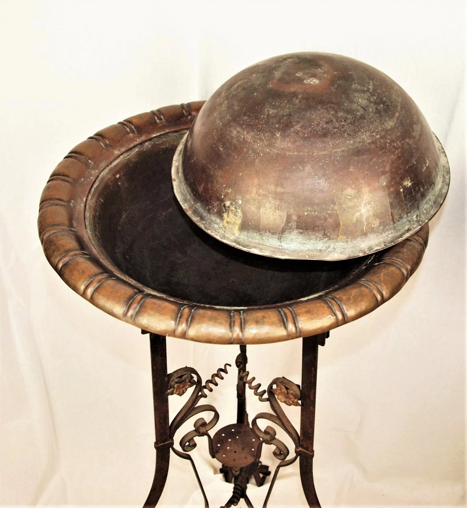 Antique Art Nouveau Iron Brass and Copper Planters - A Pair - 8