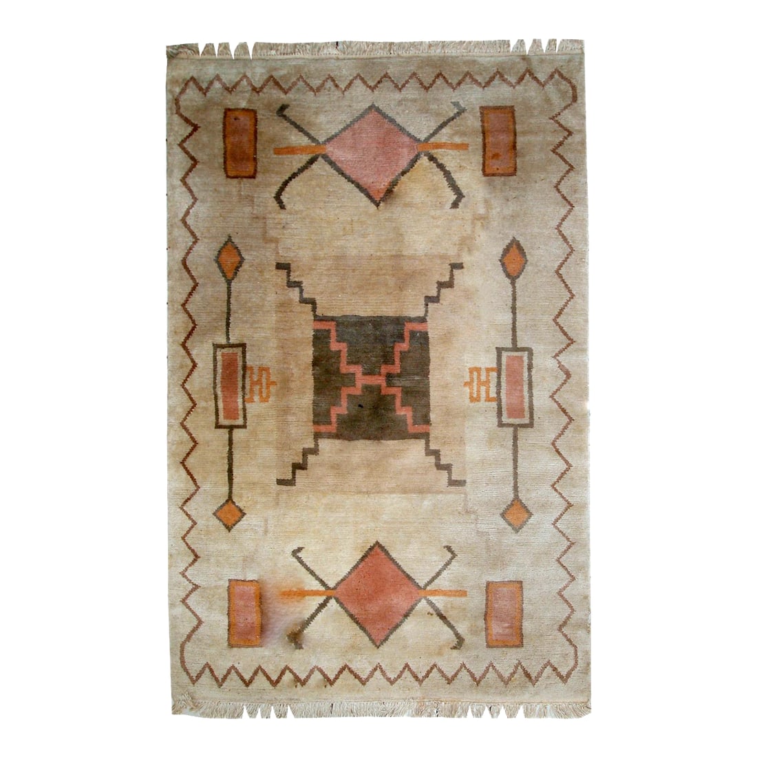 Handmade Vintage Tibetan Khaden Rug 5.2' X 7.7' (159cm X 237cm) 1960s (1 of 10)