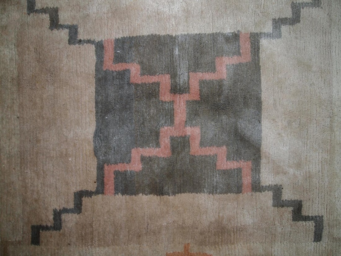 Handmade Vintage Tibetan Khaden Rug 5.2' X 7.7' (159cm X 237cm) 1960s - 4
