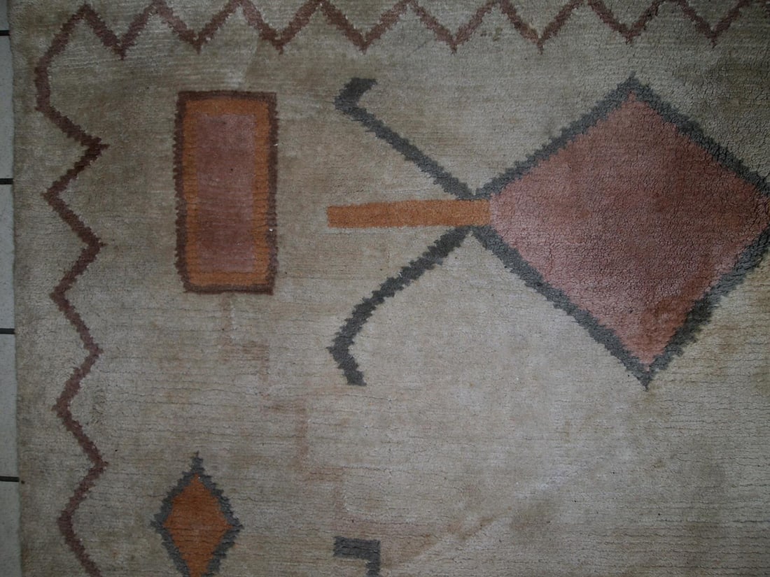 Handmade Vintage Tibetan Khaden Rug 5.2' X 7.7' (159cm X 237cm) 1960s - 9