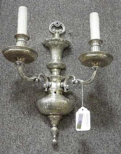 Early 20th Century Sterling Bronze Co Ef Caldwell Style Silvered Bronze Sconces - a Pair - 2