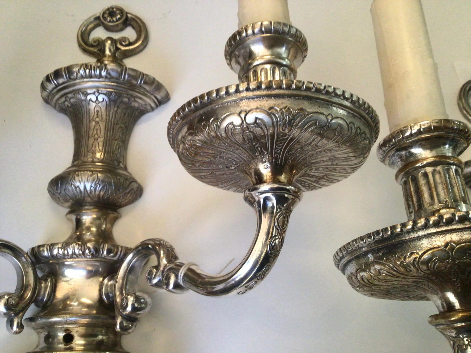 Early 20th Century Sterling Bronze Co Ef Caldwell Style Silvered Bronze Sconces - a Pair - 3