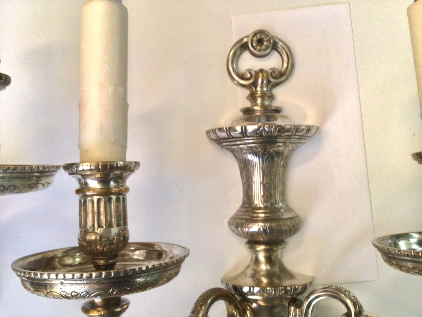 Early 20th Century Sterling Bronze Co Ef Caldwell Style Silvered Bronze Sconces - a Pair - 4