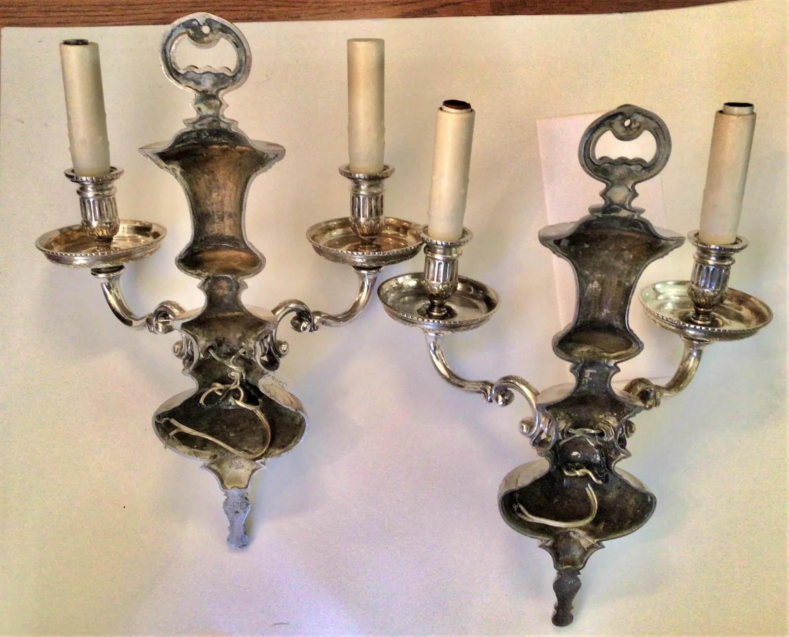 Early 20th Century Sterling Bronze Co Ef Caldwell Style Silvered Bronze Sconces - a Pair - 7