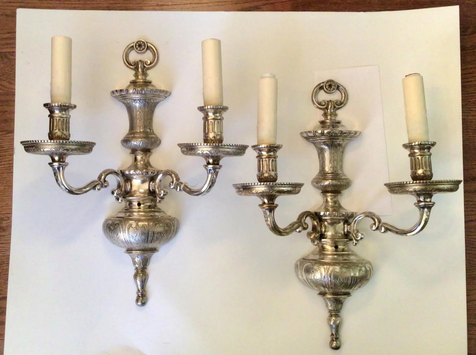Early 20th Century Sterling Bronze Co Ef Caldwell Style Silvered Bronze Sconces - a Pair - 8