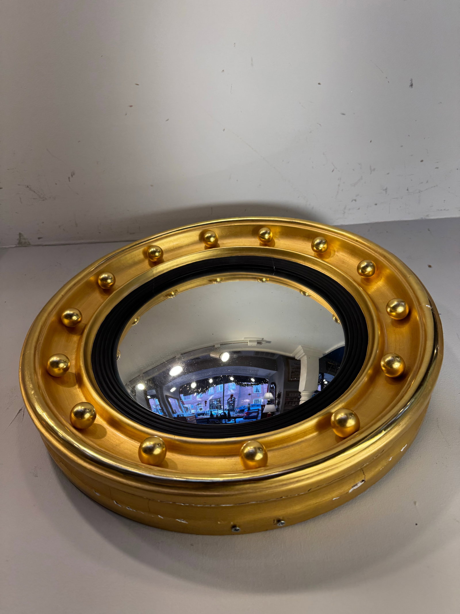 Antique Convex Gilt Mirror - 4