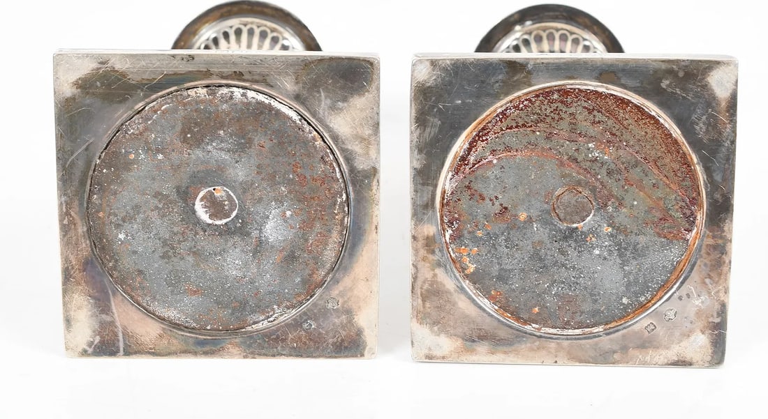 London Sterling Silver Candlesticks, Dated 1896/1897 - 6