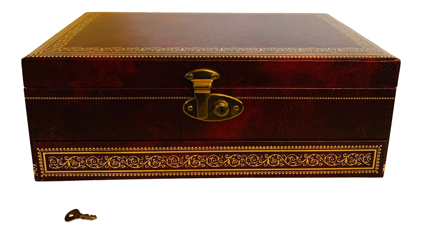 Vintage Mele Jewelry Chest With Original Key and Tag: Mele Mint Condition Locking Jewelry Chest ~ This beautiful and stunning jewelry chest has never been used and still has the store/retail tag attached, in addition to having the original key for the lo