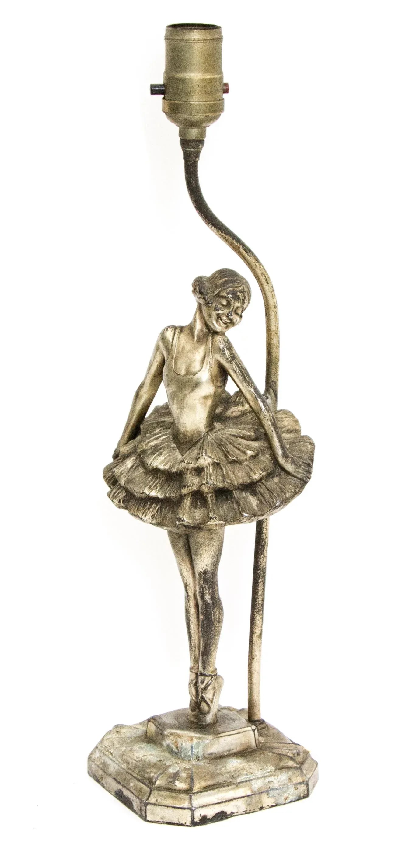 1920s Jeanne Louis Drucklieb Art Deco Metal Ballerina Lamp - 10