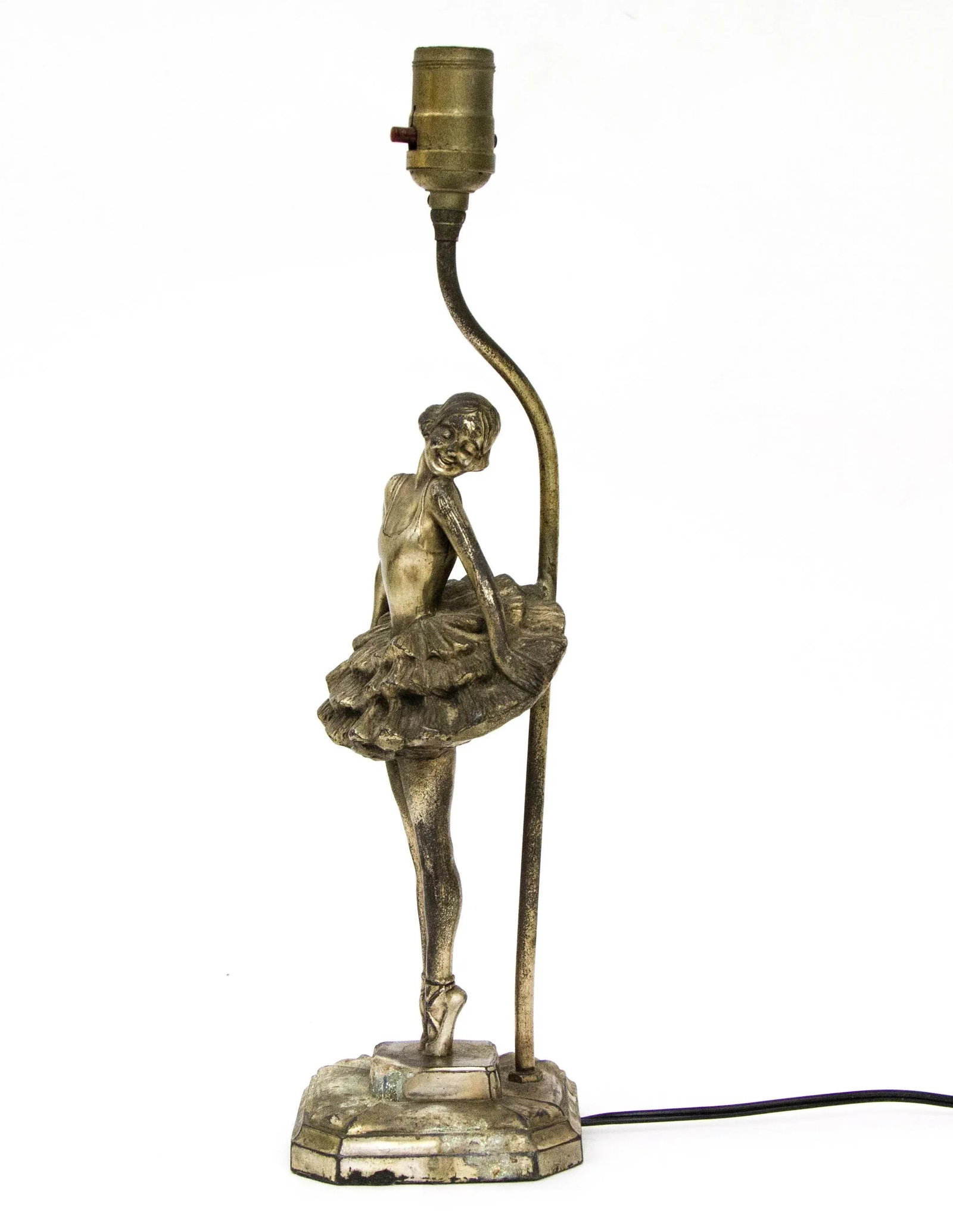 1920s Jeanne Louis Drucklieb Art Deco Metal Ballerina Lamp - 3