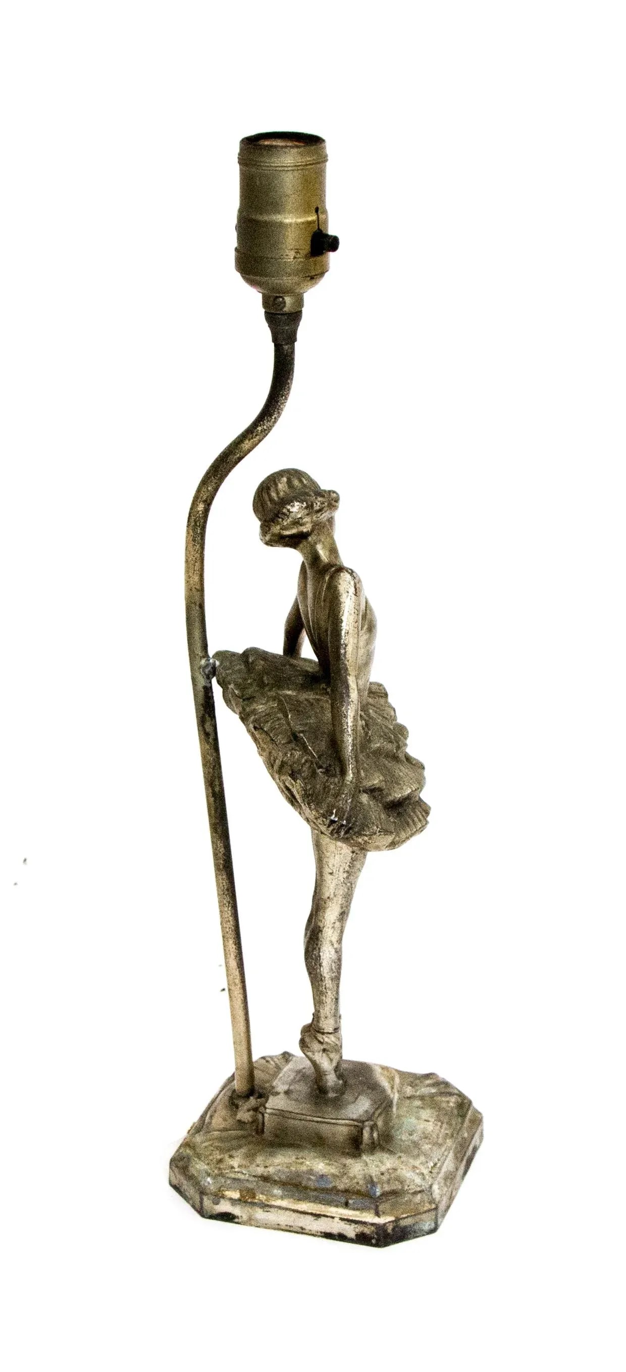 1920s Jeanne Louis Drucklieb Art Deco Metal Ballerina Lamp - 5