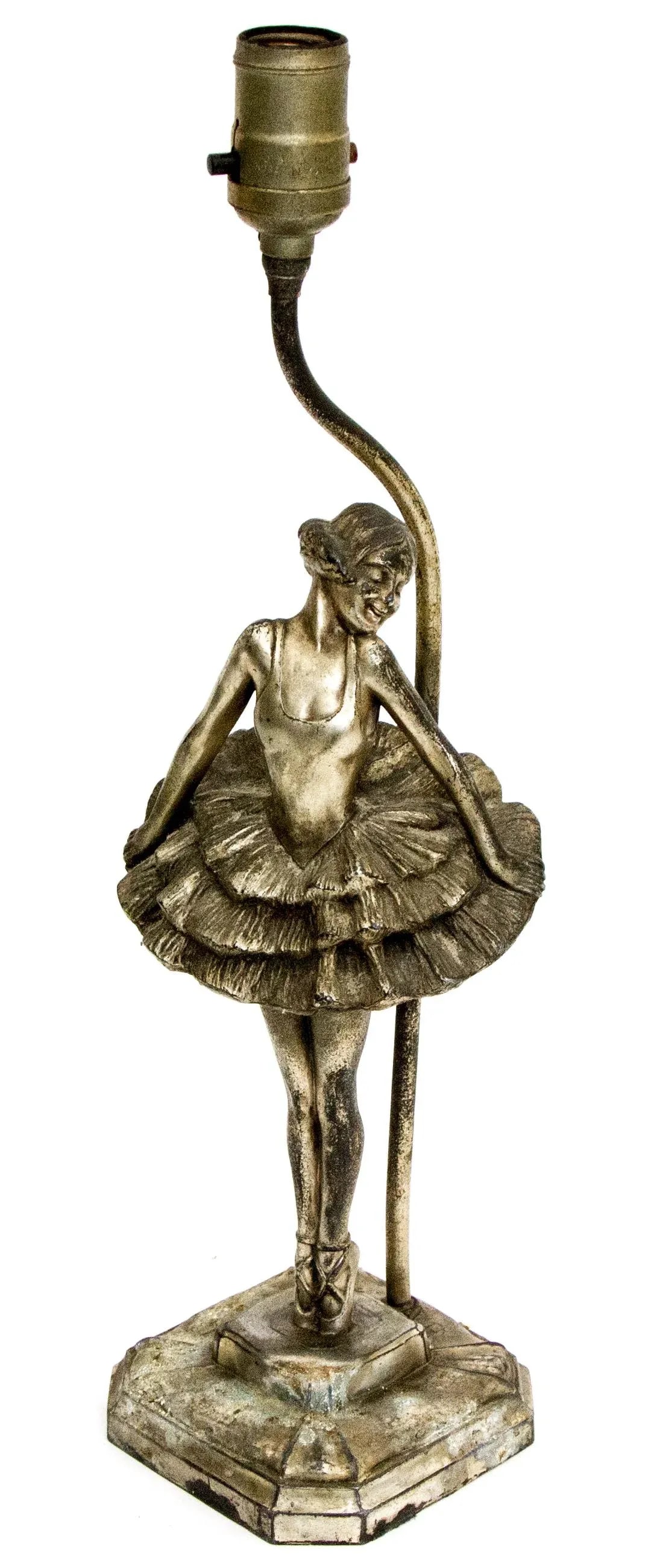 1920s Jeanne Louis Drucklieb Art Deco Metal Ballerina Lamp - 8