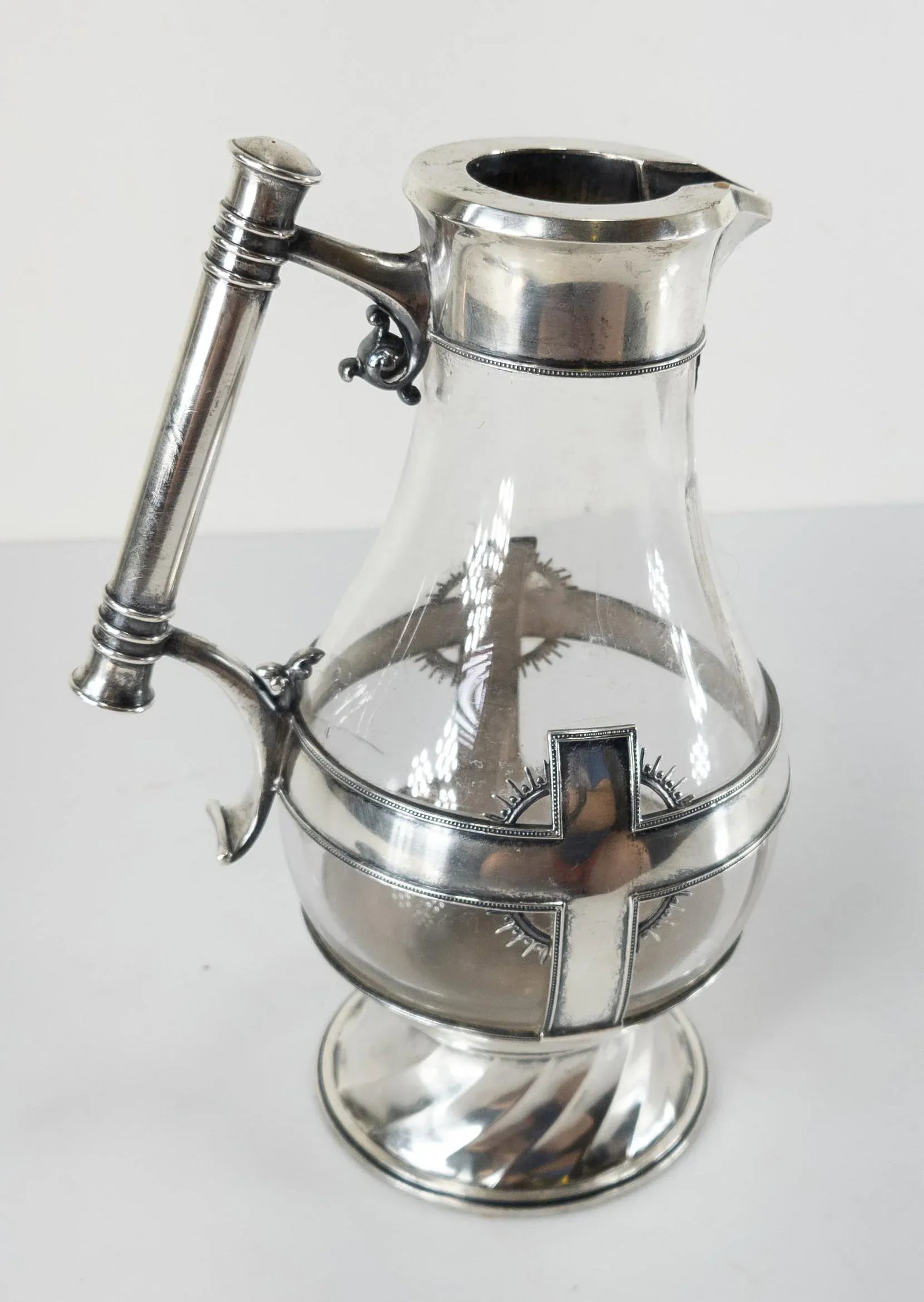 Sterling Silver and Glass Aesthetic Religious Pitcher by Tiffany & Co - 2