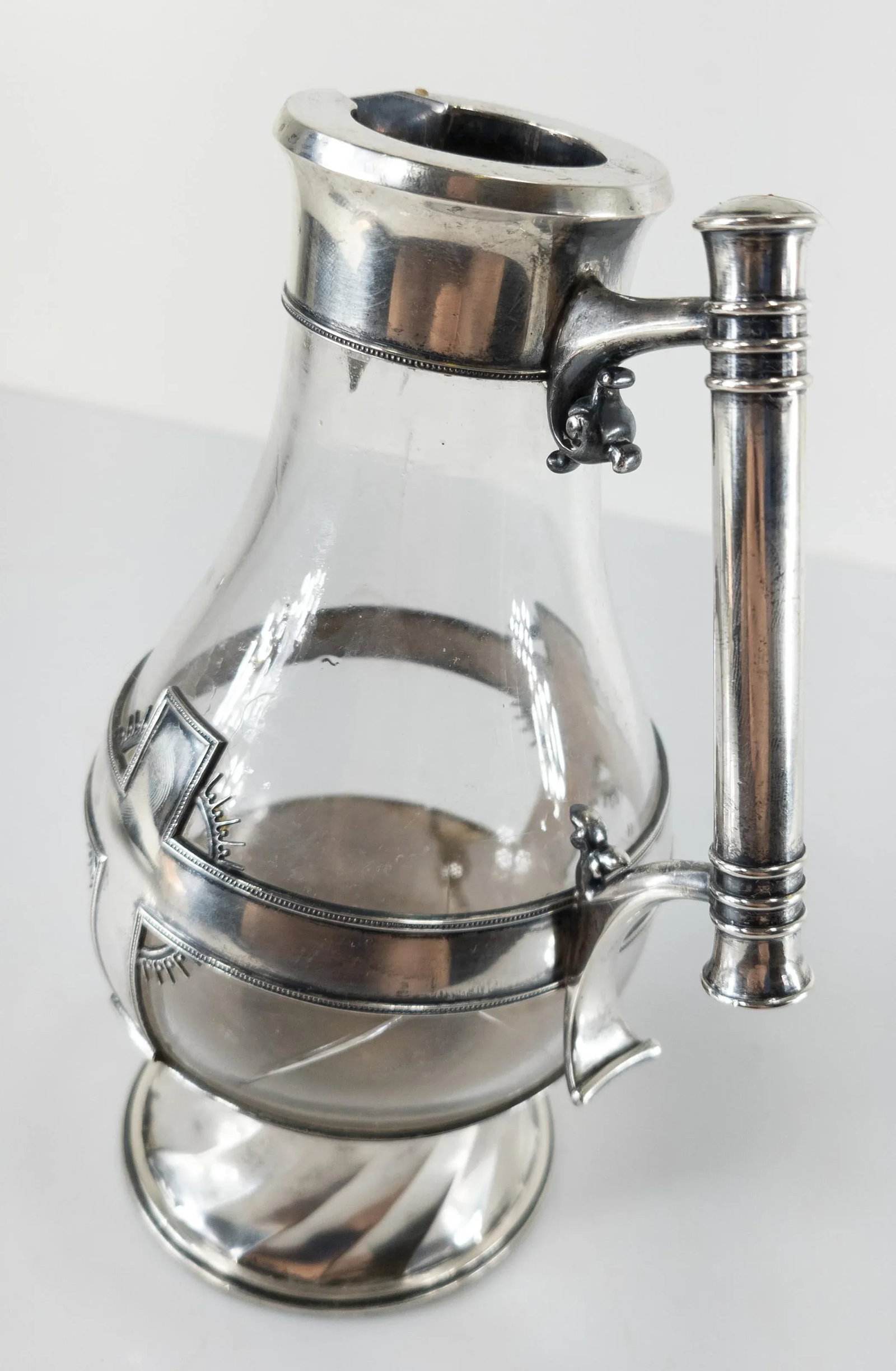 Sterling Silver and Glass Aesthetic Religious Pitcher by Tiffany & Co - 6